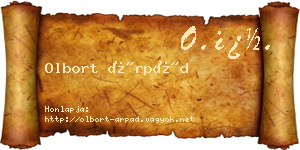 Olbort Árpád névjegykártya
