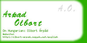 arpad olbort business card