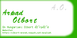 arpad olbort business card
